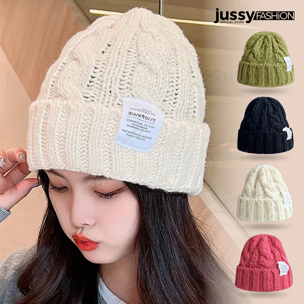 Mũ Len Beanie Dệt Kim Hàn Quốc Chất Len Dày Siêu Ấm Áp 8 Màu Hot Jussy Fashion Phong Cách Mũ Vinatge Ulzzang Unisex