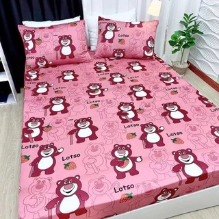 Bộ ga gối cotton poly 1m6,1m8 drap giường poly, ga giường kèm 2 vỏ gối nằm đơn giản hàng loại 1