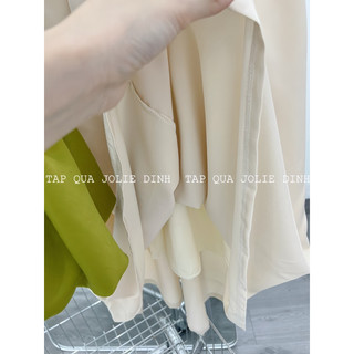 SÉT ÁO LỤA PEPLUM BỒNG + CHÂN VÁY MIDI LỤA DÁNG DÀI CÓ LÓT [ ẢNH THẬT XANH HƠN ẢNH MỘT CHÚT ] BẦU BÍ CÓ THỂ BON CHENNNN