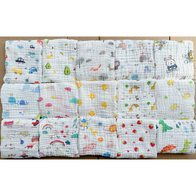 Khăn Tắm 6 lớp Xô Nhăn Cho Bé chất liệu vải xô mềm mịn cho bé sơ sinh