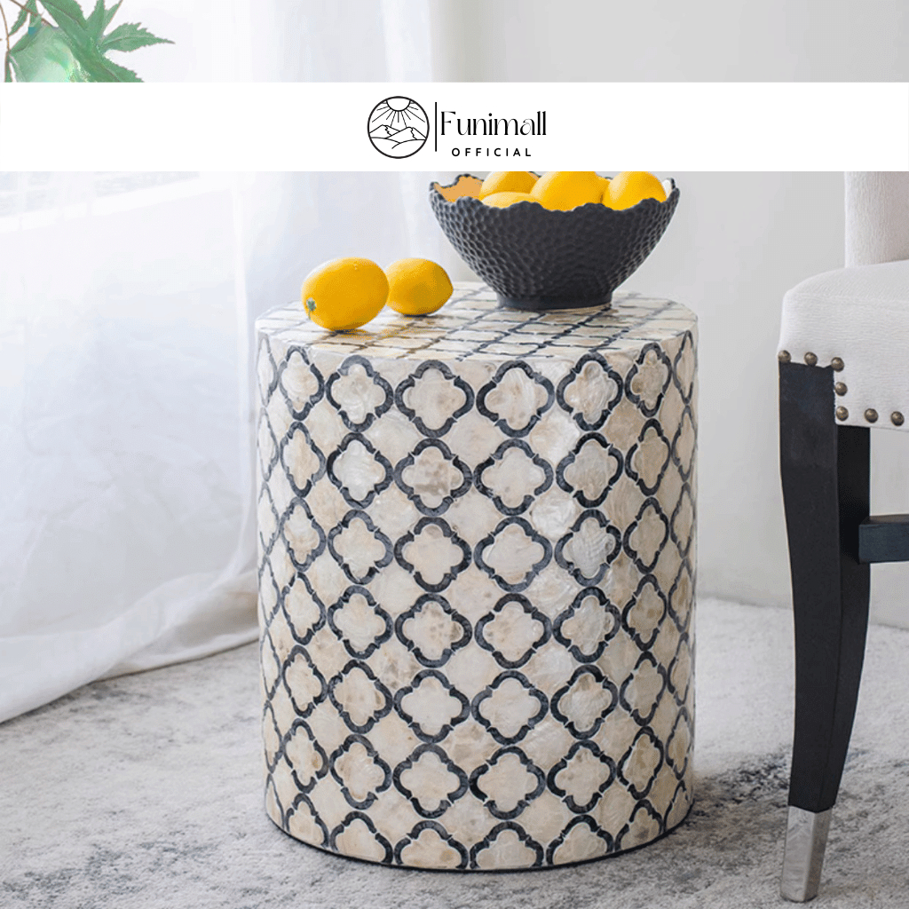 Ghế đôn khảm trai kê đồ trang trí phòng khách, khách sạn nhiều size