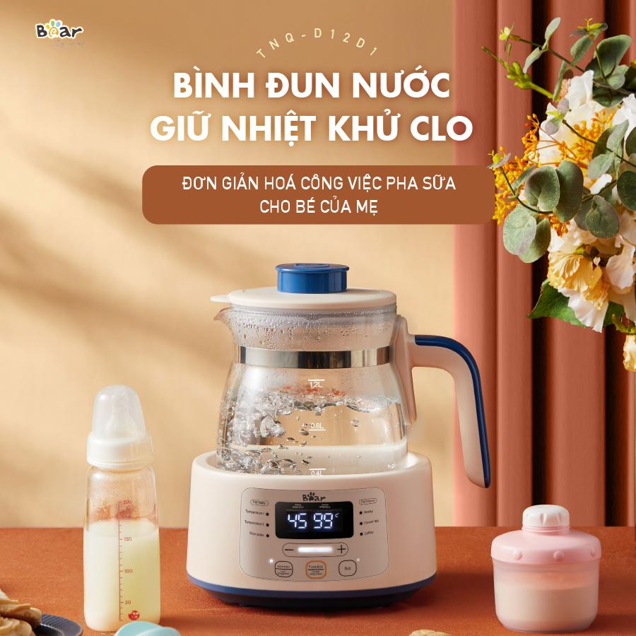 Combo Nồi Nấu Cháo Chậm 0,8L SUBE001, Máy tiệt trùng bình sữa SB-MTT17, Máy Hâm Sữa TNQ-D12D1 và Máy Xay Ăn Dặm D02Q1