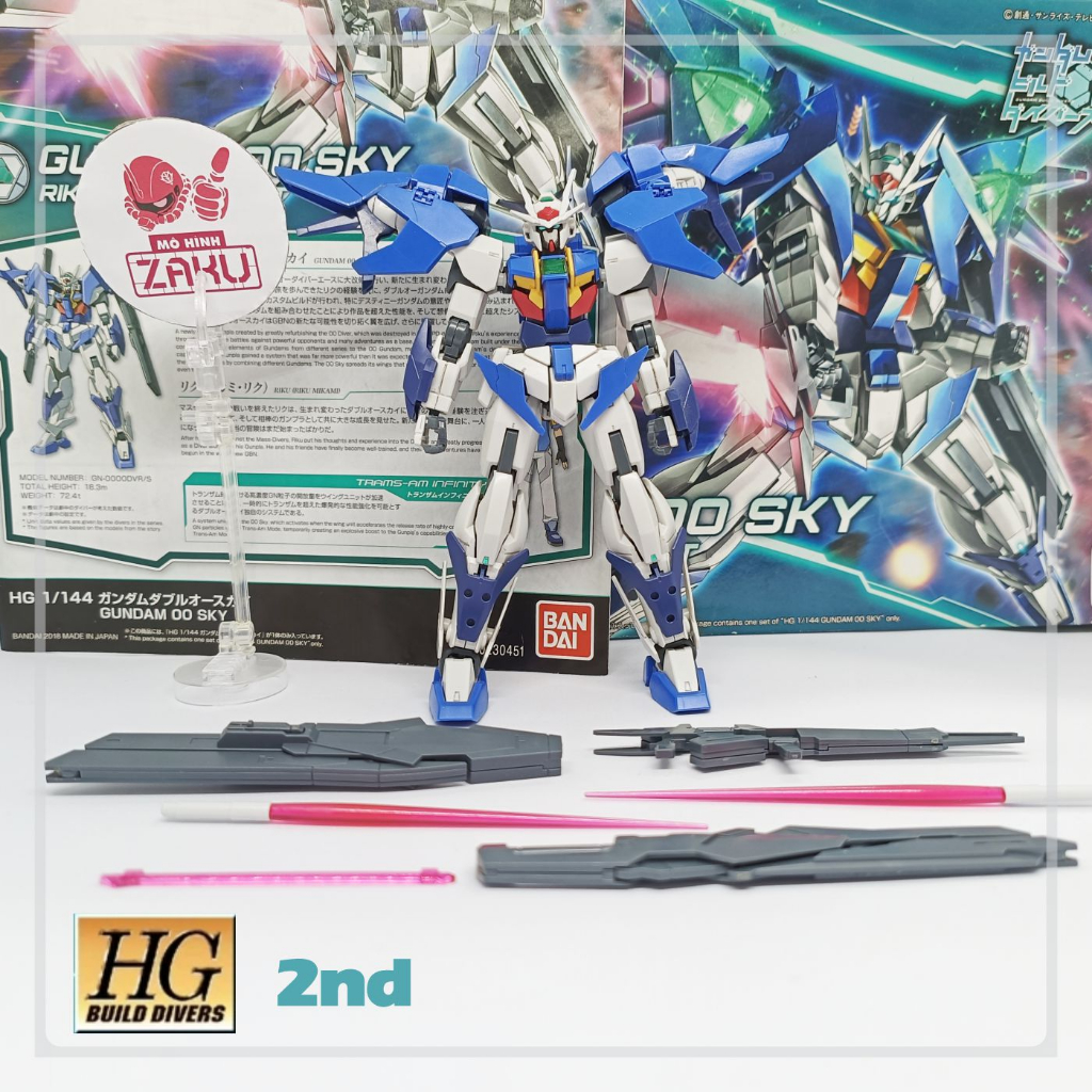 [2nd ĐÃ RÁP - Đủ box sách] Mô hình lắp ráp gundam 2nd Bandai HGBD Gundam 00 Sky