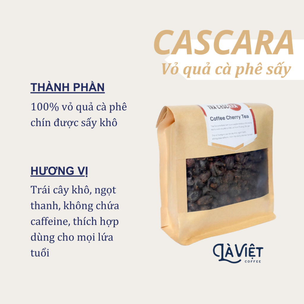 Trà CASCARA Nguyên Chất 100gr từ Vỏ Quả Cà phê Sấy Khô