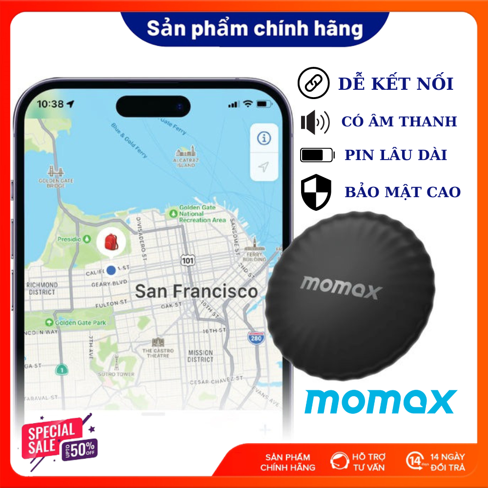 Thiết Bị Định Vị GPS Momax PINTAG Giúp Theo Dõi Ô Tô, Xe Máy, Trẻ Em, Thú Cưng Chống Thất Lạc, App Find My mini