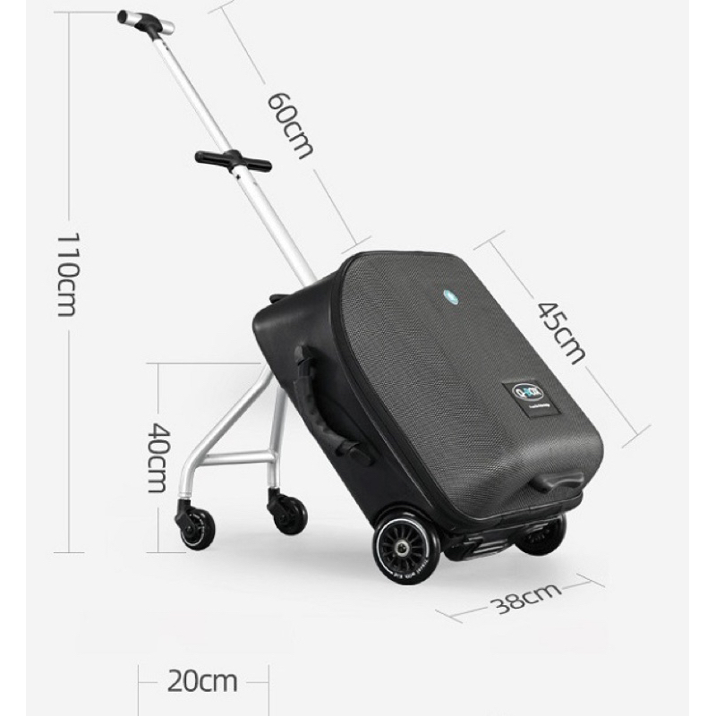Vali kiêm xe đẩy chính hãng Qbox cho mẹ bĩm cho bé yêu 21,5l tặng kèm túi quà