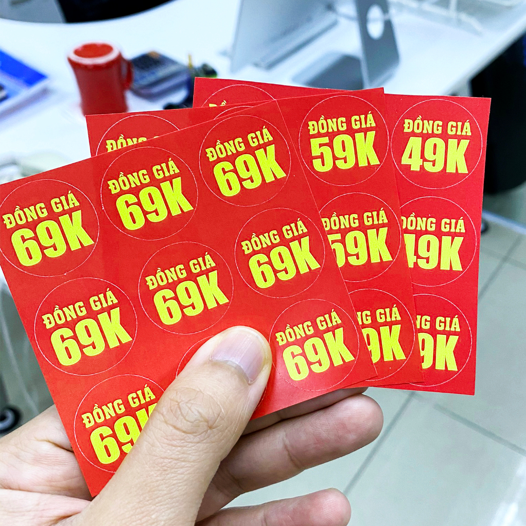 KHUYẾN MAI Sticker Label_Tem nhãn in đồng giá sticker_100pcs