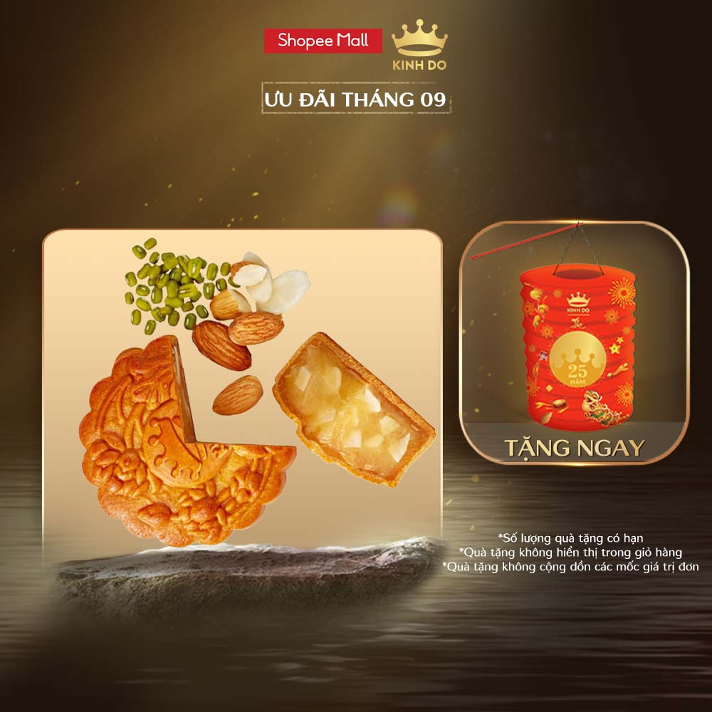 Bánh nướng nhân ngọt không trứng 150g - Bánh trung thu Kinh Đô