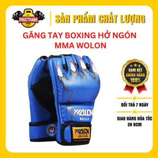 Găng tay đấm boxing hở ngón MMA Wolon