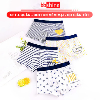 Quần lót bé trai 8-30kg chất cotton thoáng mát cao cấp nhiều họa tiết đáng yêu (Set 4 quần) BBShine – C029