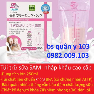 1 CHIẾC Túi chữ trữ sữa sami nhật bản size lớn 250ml cao cấp TÚI 1 CHIẾC