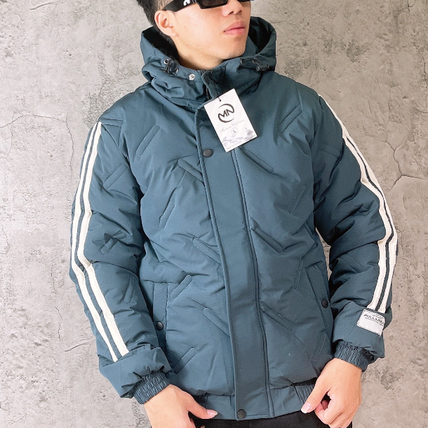 Áo khoác phao nam mùa đông dập vân phối viền tay dày dặn AK8