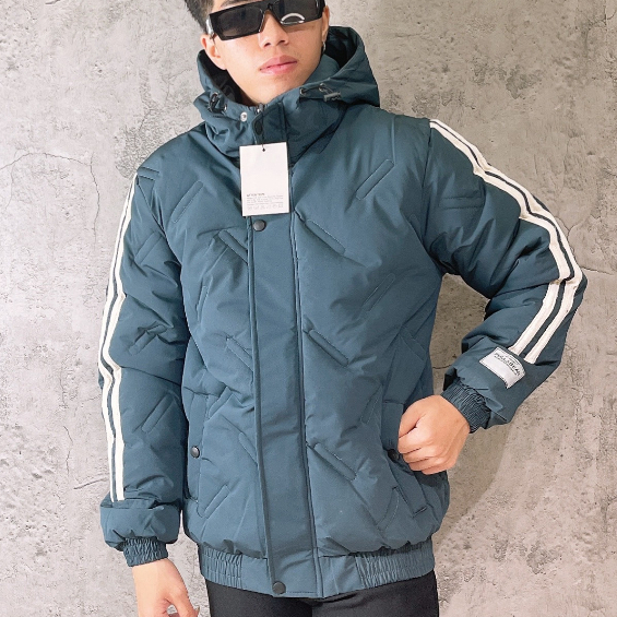 Áo khoác phao nam mùa đông dập vân phối viền tay dày dặn AK8