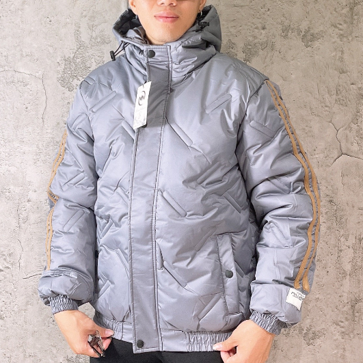 Áo khoác phao nam mùa đông dập vân phối viền tay dày dặn AK8