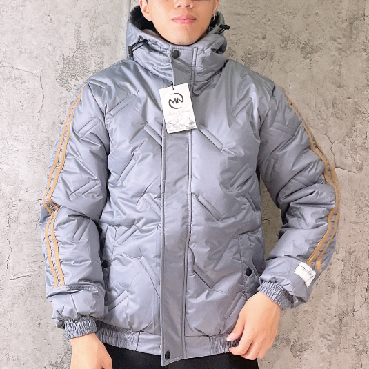 Áo khoác phao nam mùa đông dập vân phối viền tay dày dặn AK8