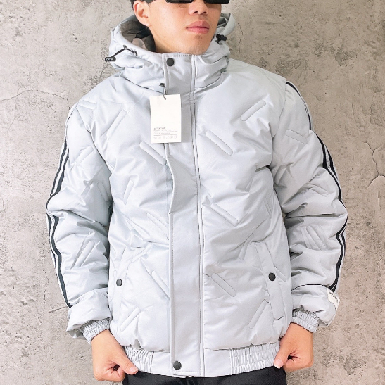 Áo khoác phao nam mùa đông dập vân phối viền tay dày dặn AK8