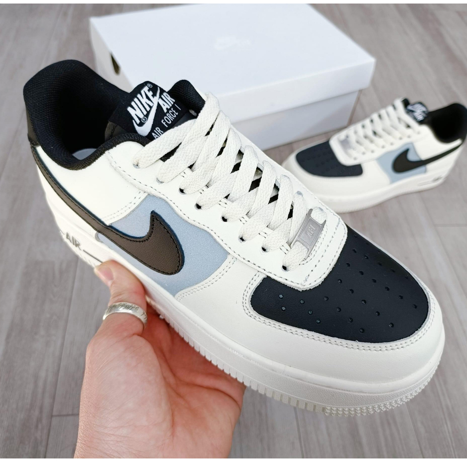 Giày _Nike Air Force 1 tích đen nam nữ, Giày AF1 vệt đen hàng trung bản Cao Cấp