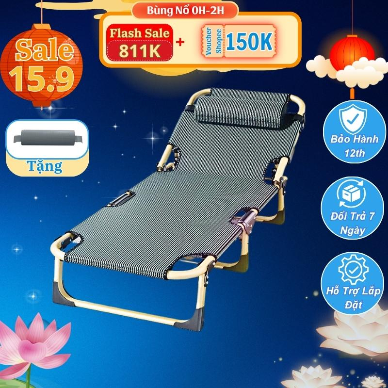 Giường gấp văn phòng tùy chỉnh độ ngả đầu, Giường xếp văn phòng khung thép chịu lực lớn