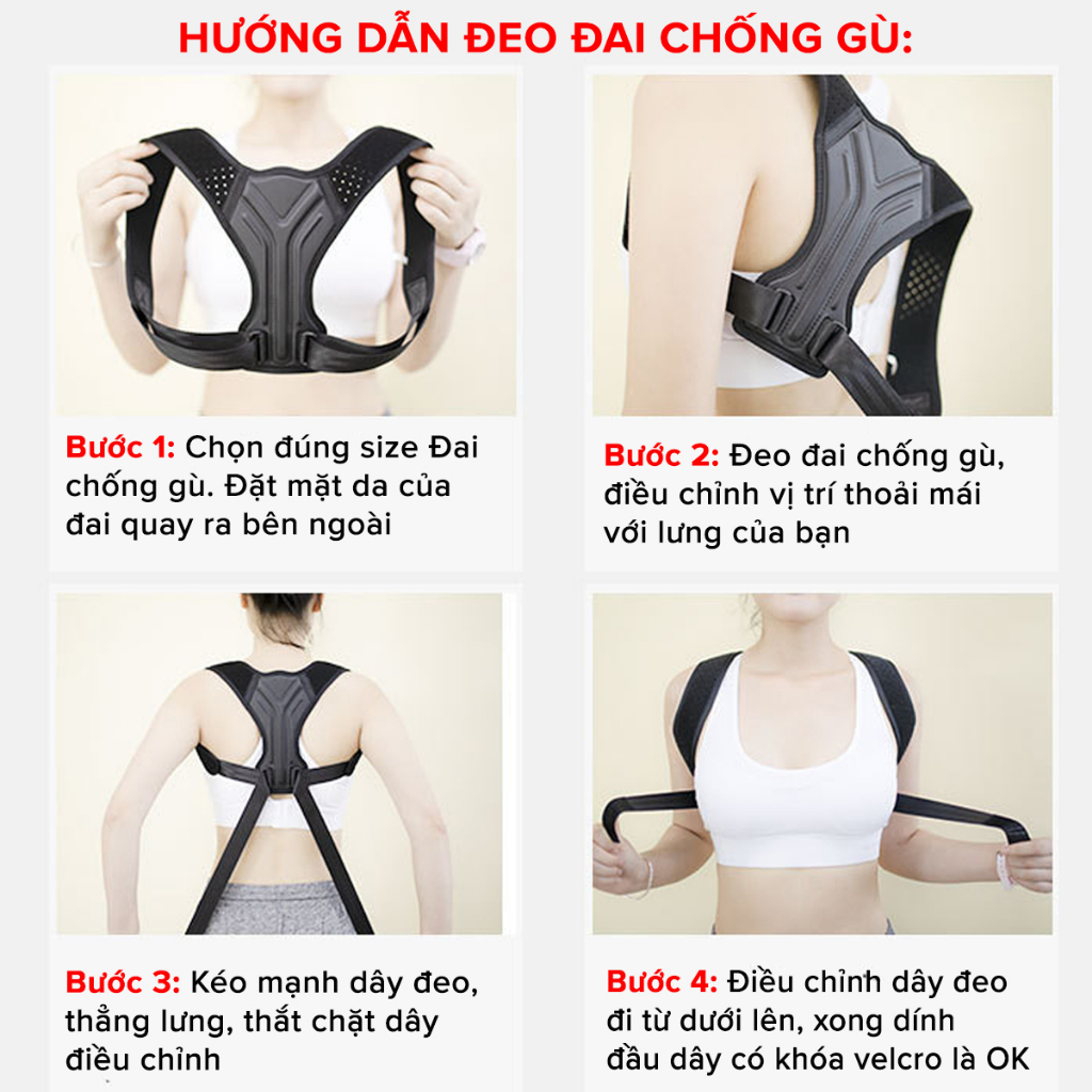 Đai Chống Gù Lưng Trẻ Em Người Lớn Chọn Size Có Nẹp Da PU Cứng Tăng Chiều Cao Cho Dân Văn Phòng A02 Chính Hãng Amalife