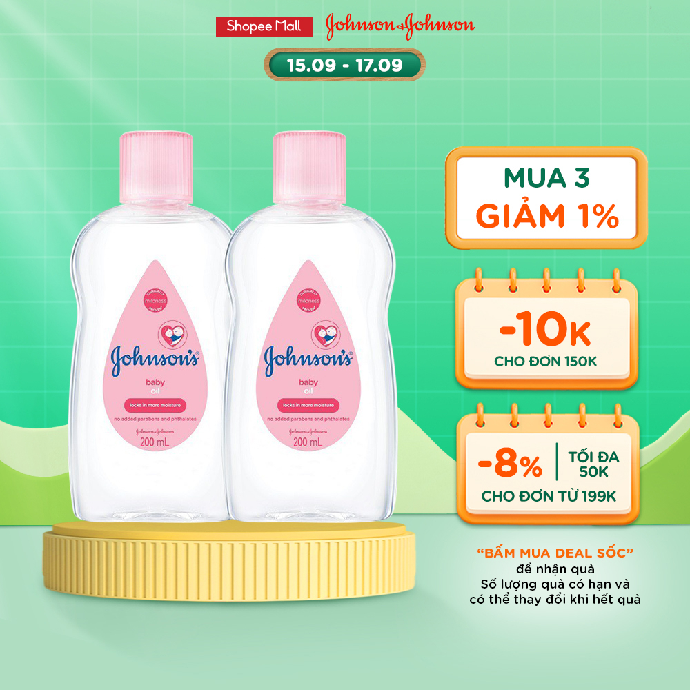 Combo 2 Chai Dầu Mát Xa Johnson's Baby Oil 200ml