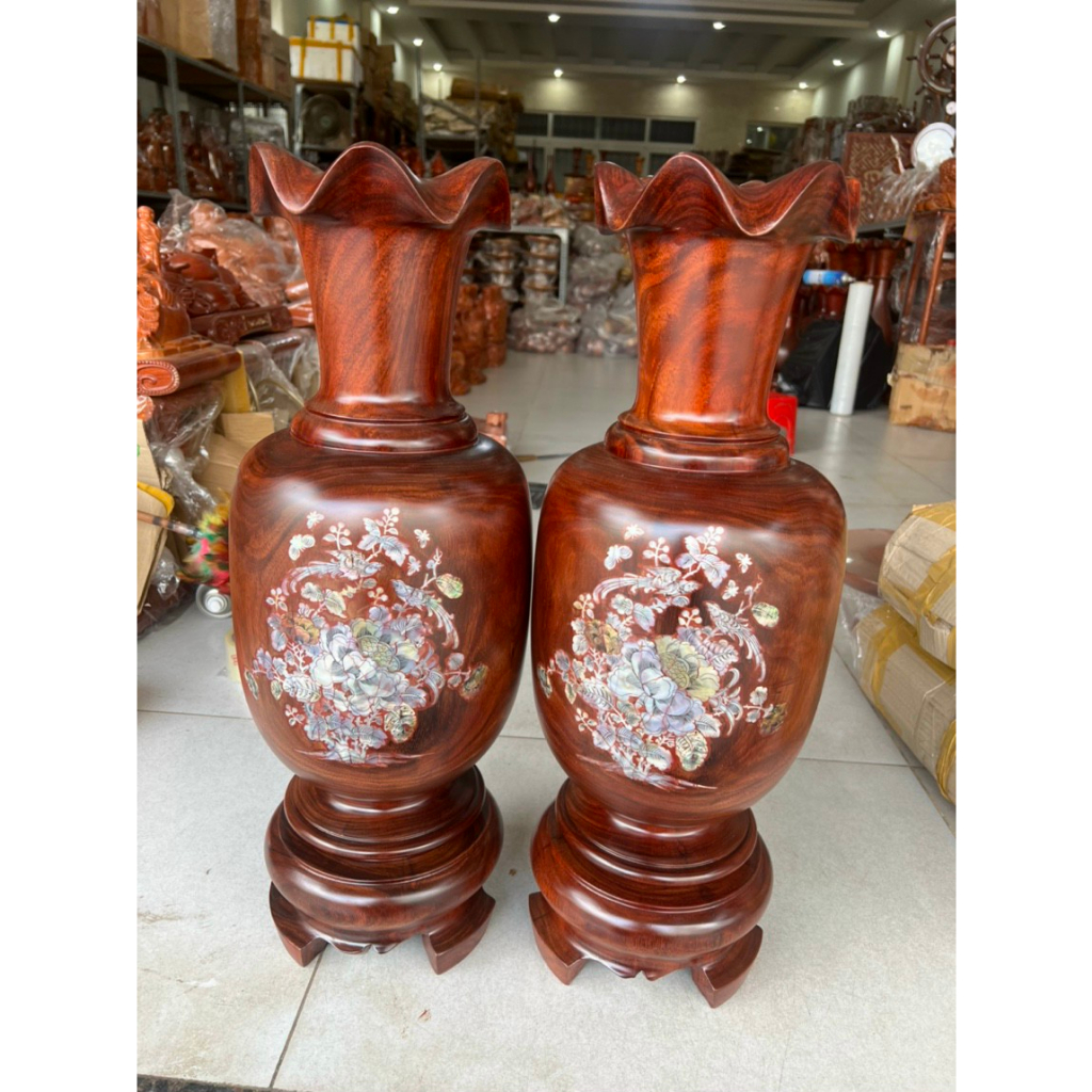 Cặp lục bình gỗ Lim cao cao cấp - Kích thước cao 50cm - 60cm - 70cm - 80cm