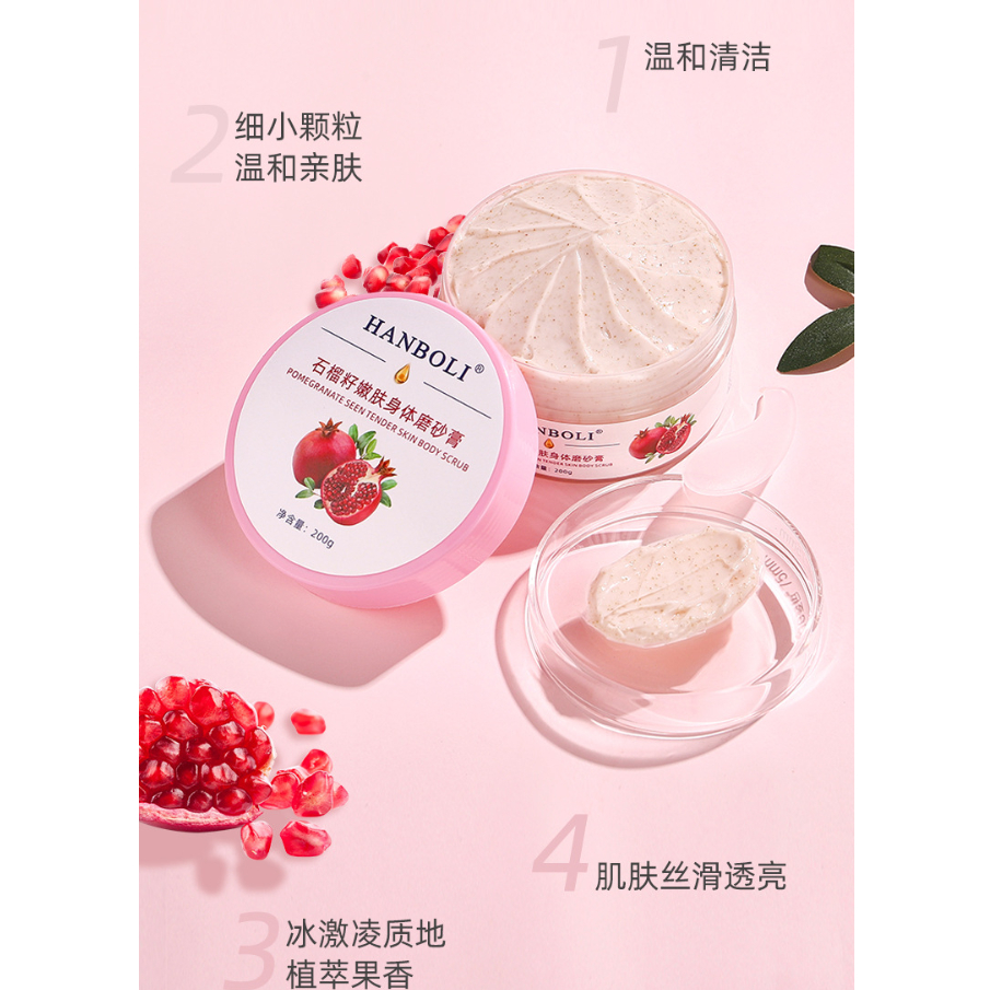 HANBOLI Tẩy da chết Toàn thânChiết xuất từ Lựu BODY SCRUB