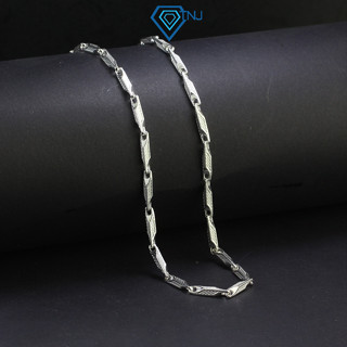 Dây chuyền nam bạc dây mưa sợi vừa hoạ tiết chéo viền cá tính DCK0096 - Trang Sức TNJ