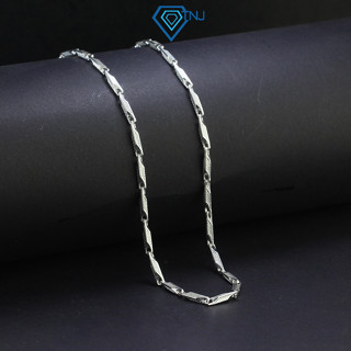 Dây chuyền nam bạc dây mưa sợi nhỏ hoạ tiết chéo viền cá tính DCK0095 - Trang Sức TNJ