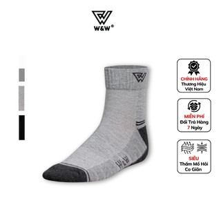 Tất Nam W&W Cổ Cao Thể Thao Khử Mùi, Kháng Khuẩn, Chống Hôi Chân Cao Cấp WM02