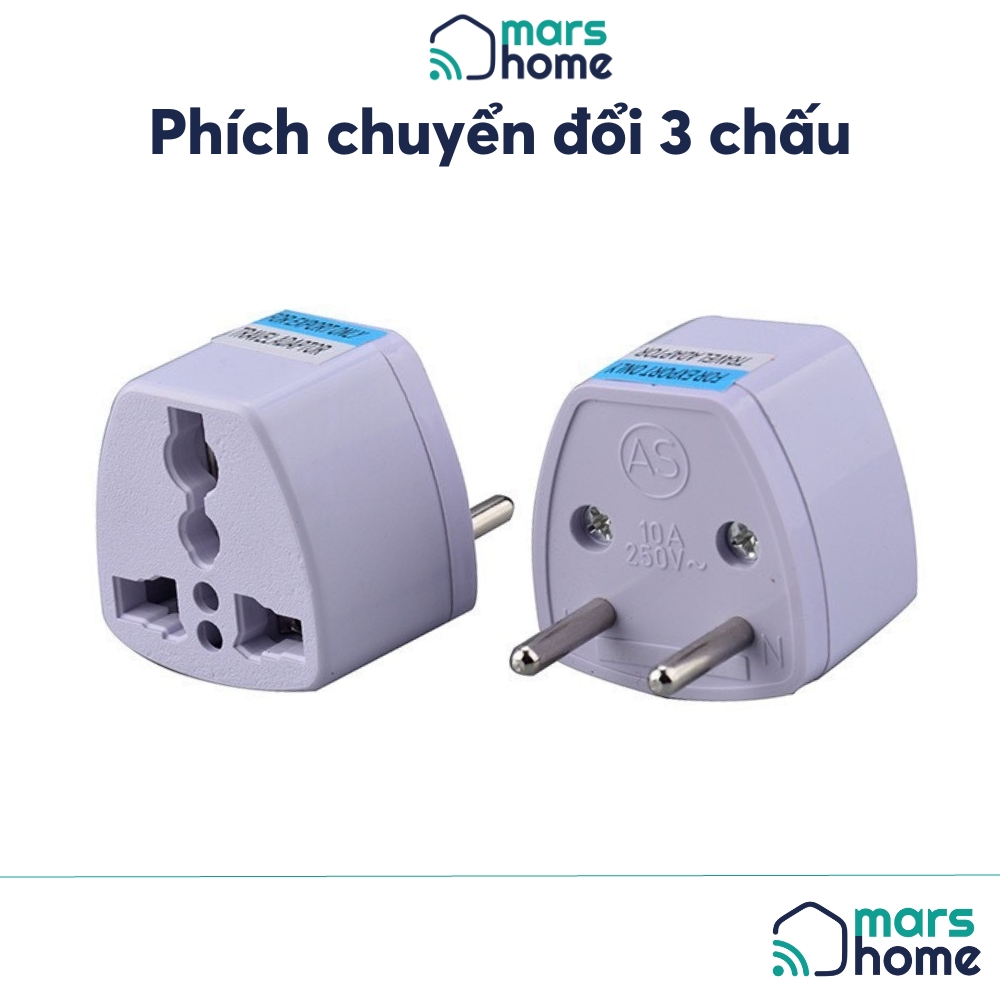 Đầu Chuyển Đổi Ba Chấu, Phích Cắm Điện 3 Chấu Sang 2 Chấu