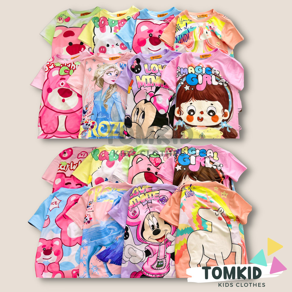 Đồ bộ cho bé gái, đồ bé gái quần đùi chất thun lạnh chính phẩm loại 1 dày dặn không nhão vải 10-45kg Tomkids