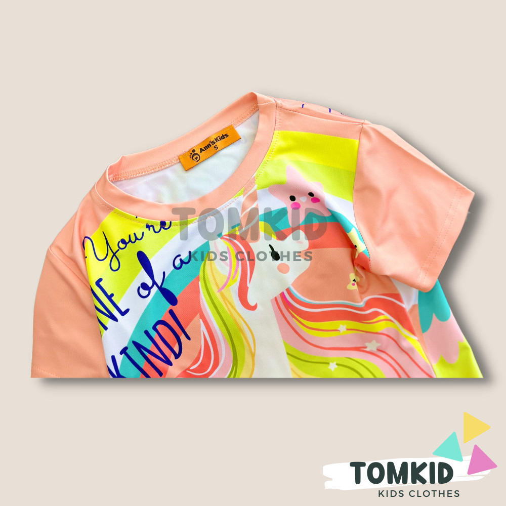 Đồ bộ cho bé gái, đồ bé gái quần đùi chất thun lạnh chính phẩm loại 1 dày dặn 10-45kg Tomkids