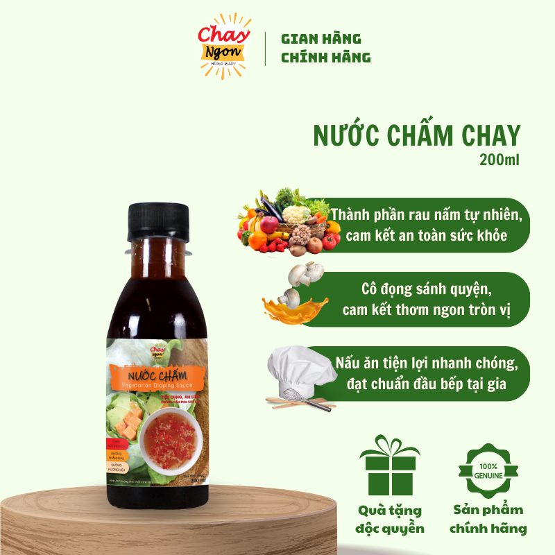 Nước Chấm Chay Ngon Tiện Lợi Tròn Vị Chai 200ml - Vegetarian Dipping Sauce