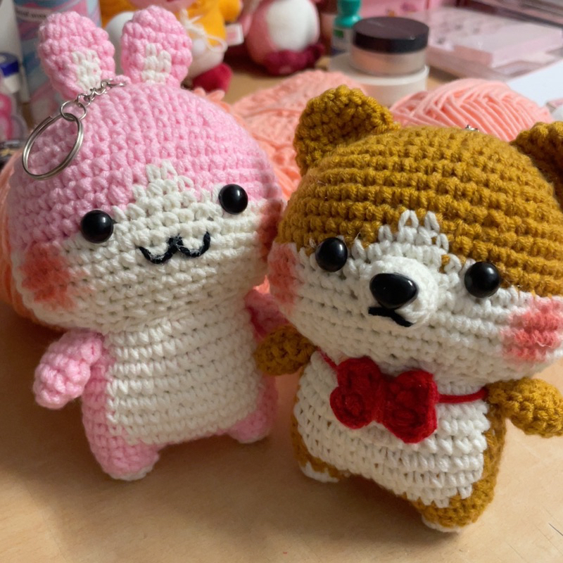 Móc khoá shiba và thỏ handmade