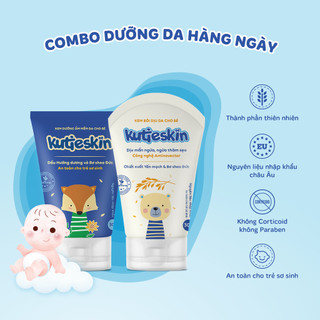 Combo kem dưỡng ẩm và kem bôi dịu da  Kutieskin  mẩn ngứa côn trùng đốt không chưa Corticoid và Paraben