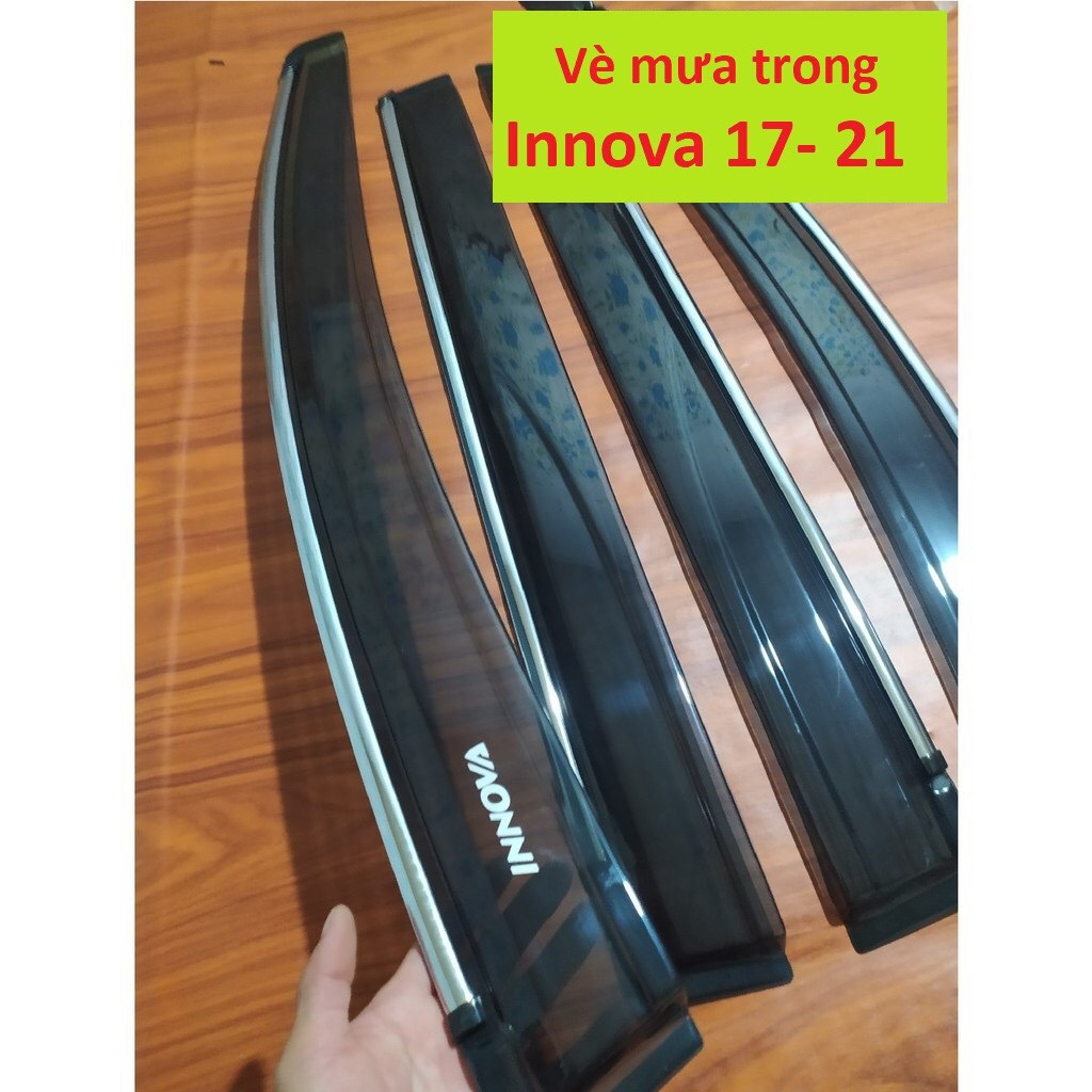 Vè Che Mưa Xe Toyota Innova 2006-2015 4 Chi Tiết Nhựa Đen Dày Cao Cấp