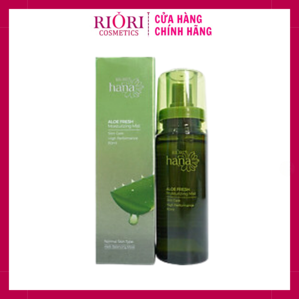 Xịt Khoáng Nha Đam Trà Xanh Cấp Ẩm Làm Dịu Da RIORI HANA - ALOE FRESH 80ml