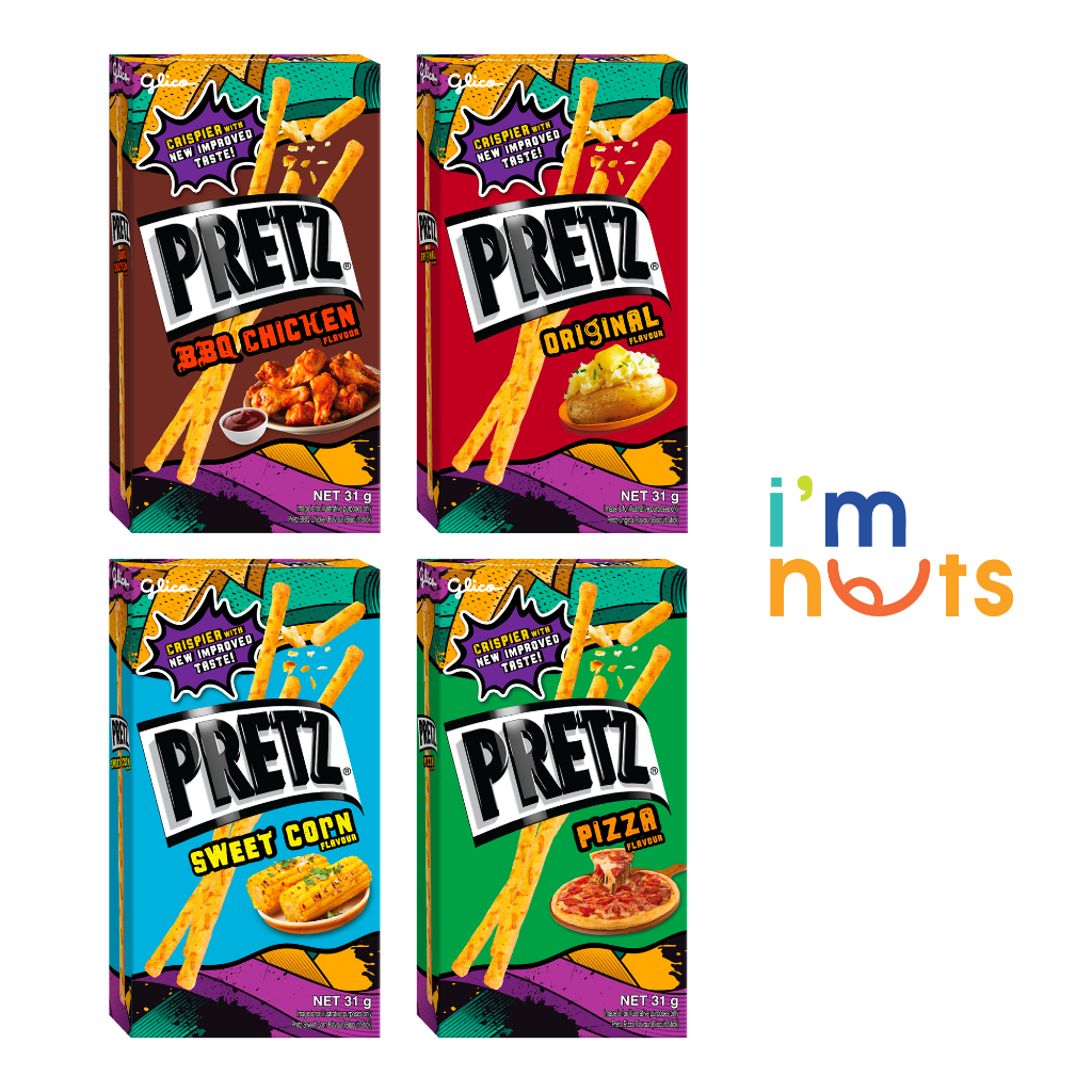 Bánh que mặn nướng giòn Glico Pretz Thái Lan đủ vị hộp 31g