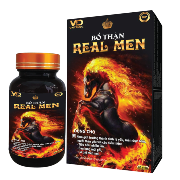 REAL MEN - Bổ thận, tráng dương, giảm tiểu đêm (Hộp 30 viên)