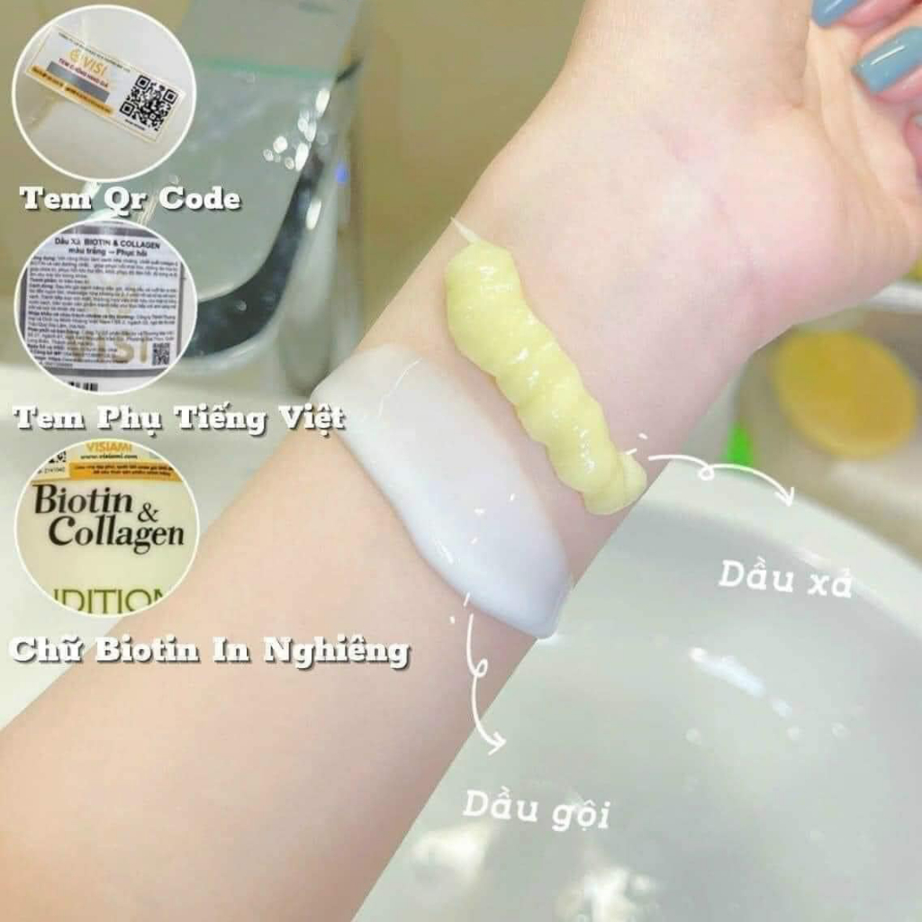 Dầu Gội Xả Voudioty Biotin & Collagen Hair Repairing Pasoiri TM Shampoo & Conditioner Phục Hồi Hư Tổn, Tóc Siêu Mềm Mượt