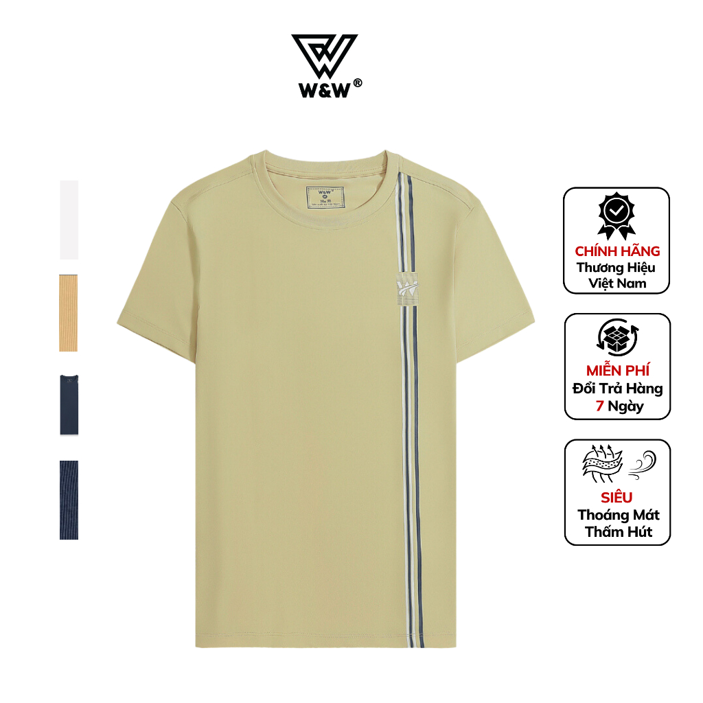 Áo Tshirt Nam W&W  Vải Coolmax Cao Cấp Thoáng Khí, Thấm Hút Mồ Hôi, Thời Trang Trẻ Trung WTS58S