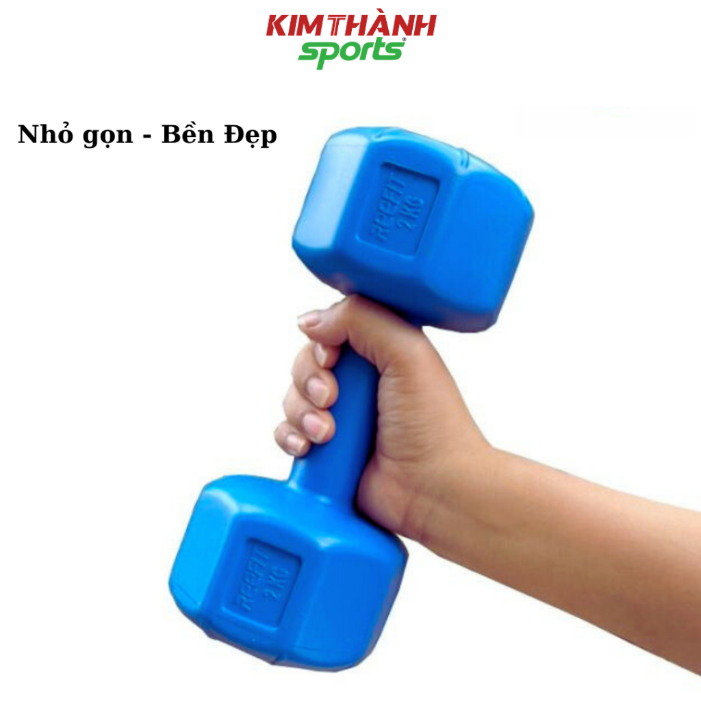 Tạ tay nhựa 2kg loại 1 siêu bền có lõi thép bên trong chống gãy tạ , tạ tập tay 2kg giá rẻ đã nhồi - KIM THÀNH SPORT