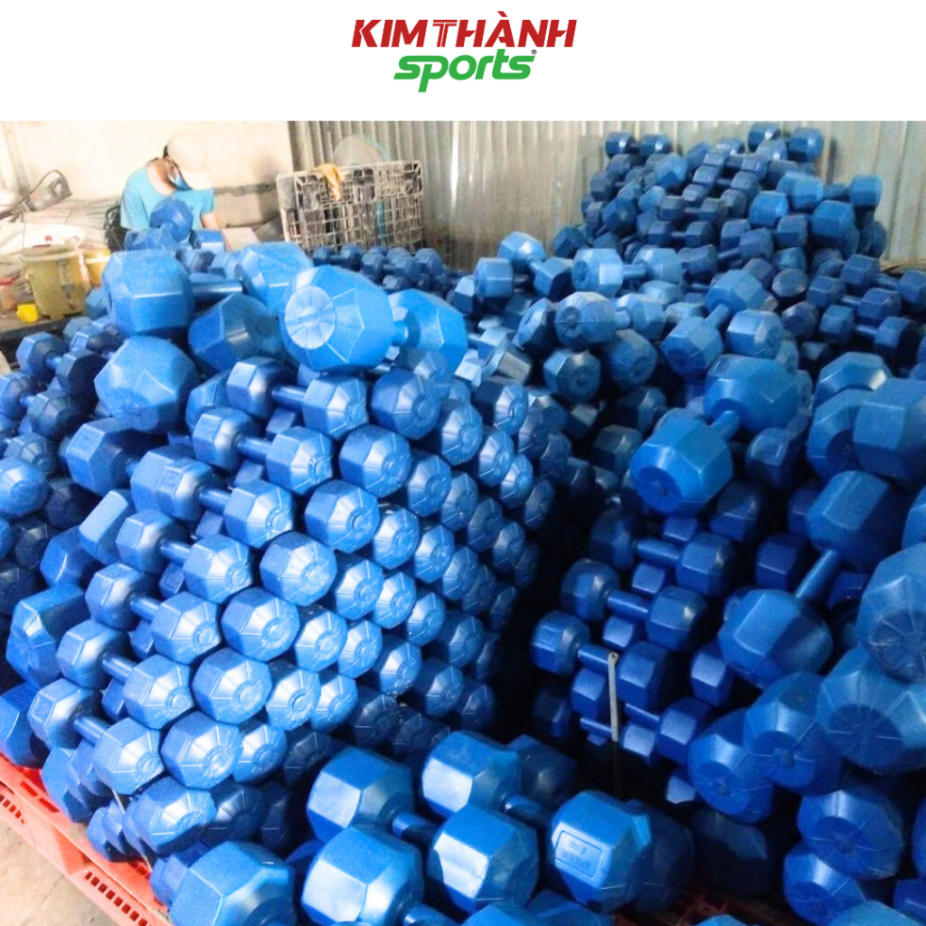 Tạ tay nhựa 2kg loại 1 siêu bền có lõi thép bên trong chống gãy tạ , tạ tập tay 2kg giá rẻ đã nhồi - KIM THÀNH SPORT