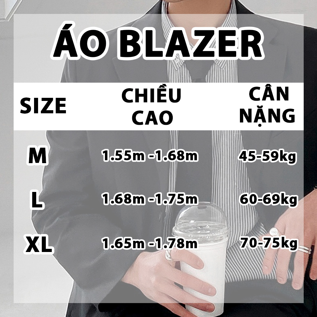 Áo khoác blazer nam hàn quốc Sogeum, áo khoác nam mùa thu đông ô phong cách màu đen kem 2 khuy cài cao cấp