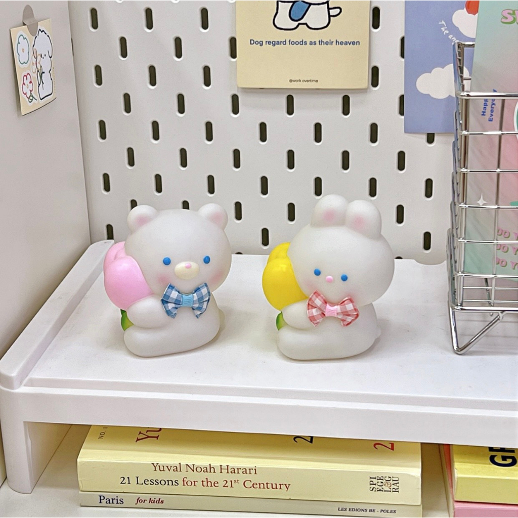 Đèn Ngủ Trang Trí Hình Thỏ Hoạt Hình Dễ Thương kèm túi Trang Trí Căn Phòng Chill Ánh sáng ấm áp Phong cách decor - PK03