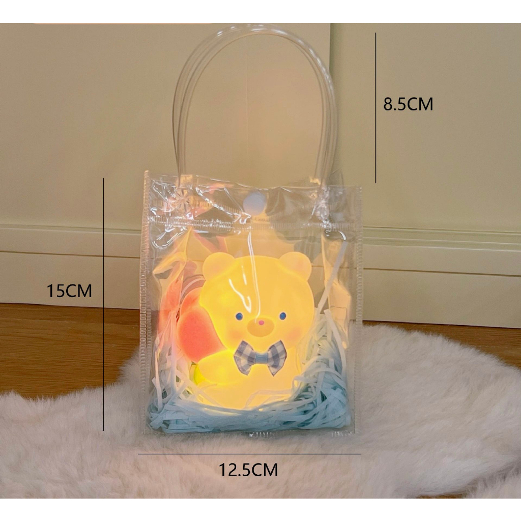 Đèn Ngủ Trang Trí Hình Thỏ Hoạt Hình Dễ Thương kèm túi Trang Trí Căn Phòng Chill Ánh sáng ấm áp Phong cách decor - PK03