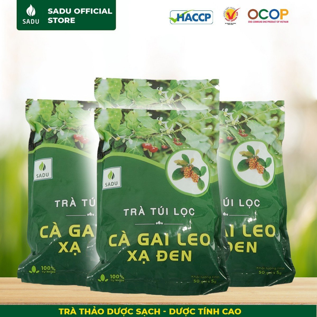 Trà túi lọc cà gai leo xạ đen Sadu 1kg (200 túi lọc x5g) thanh nhiệt thải độc mát gan