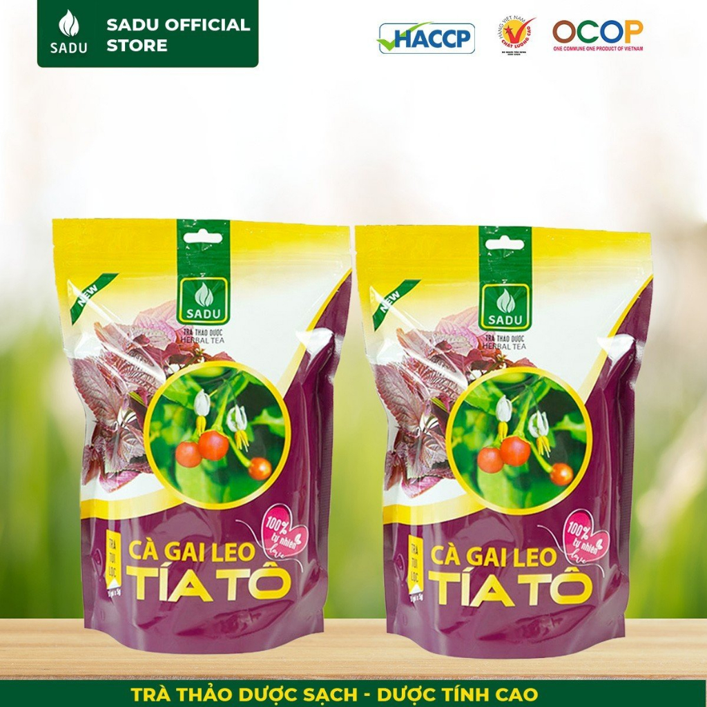 Trà túi lọc cà gai leo Tía tô sadu 500g thư giãn tinh thần đẹp da giải cảm tăng cường đề kháng