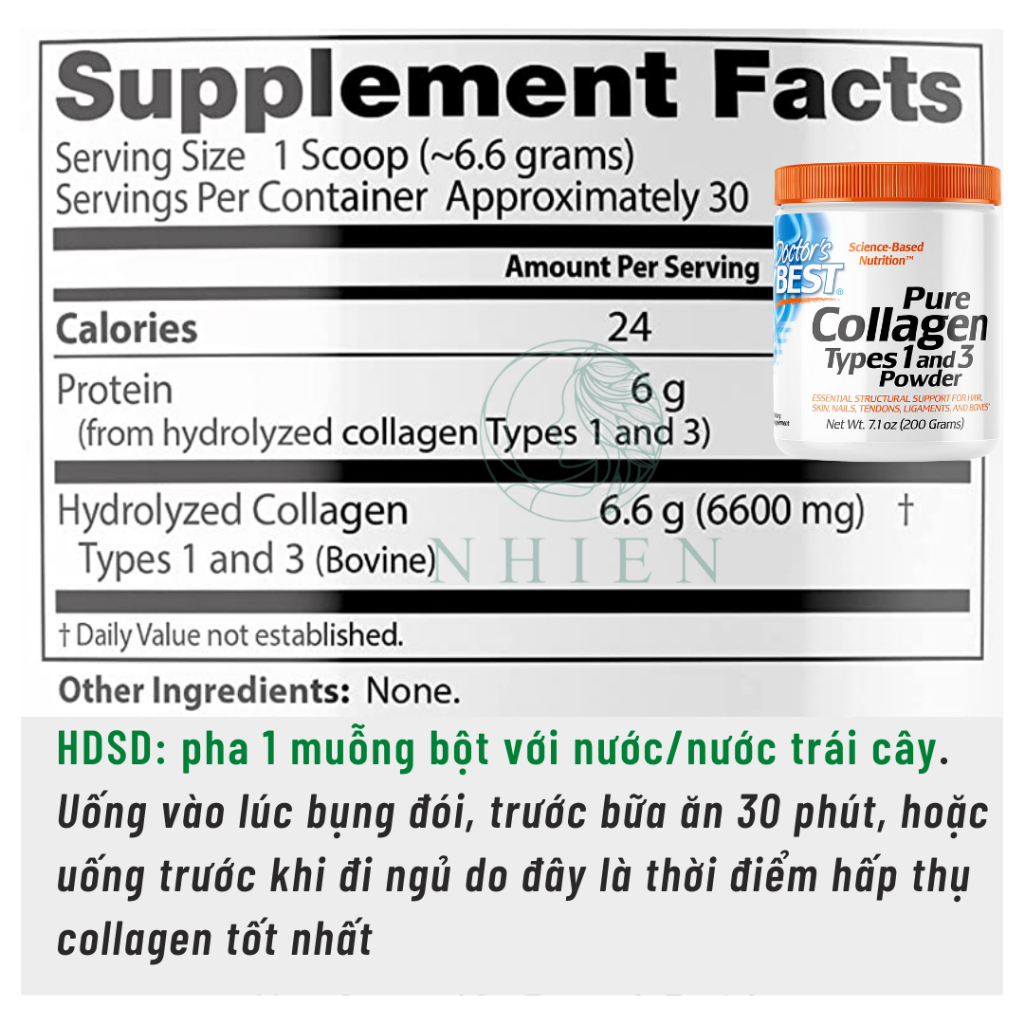 Viên uống đẹp da collagen thủy phân, collagen bột, collagen nước giúp trắng da, mờ nám Hydrolyzed Collagen