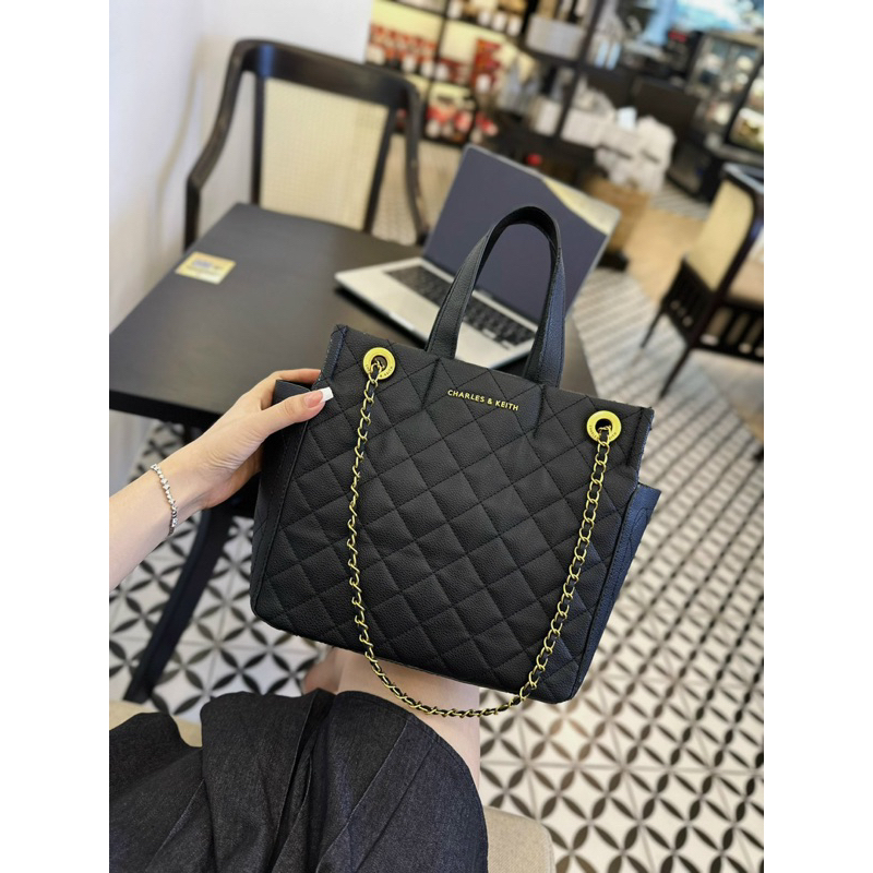 Túi công sở cnk ô trám quai xách đeo vai 27cm